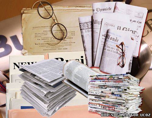 Исходник Psd – Стопки из газет