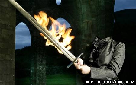 Женский шаблон - С огненным клинком