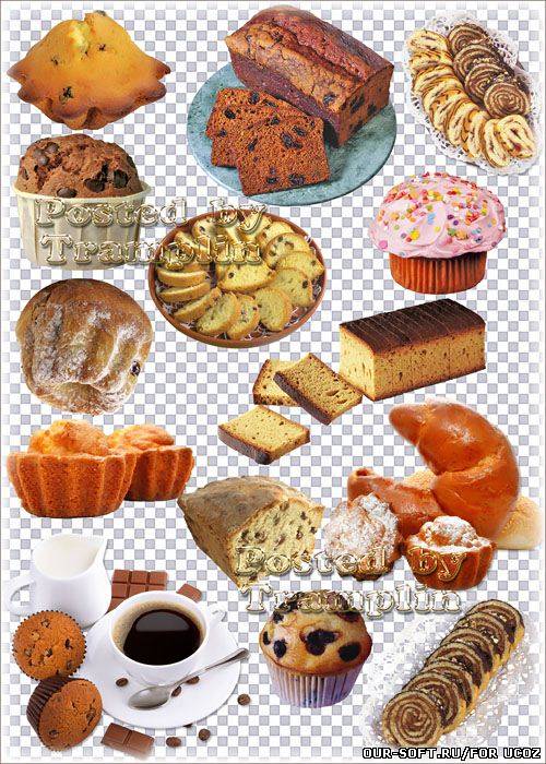 Кексы и рулеты – Кондитерские изделия без фона