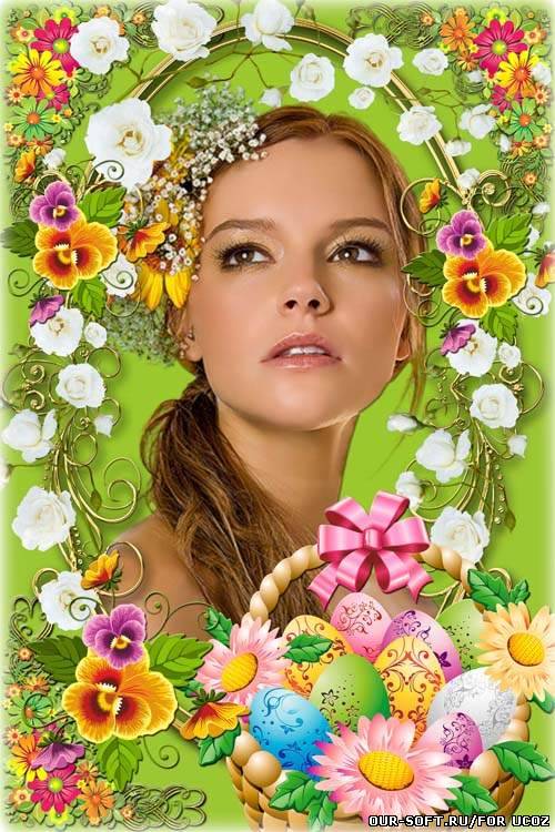 Яркая цветочная рамочка - Весенняя фантазия