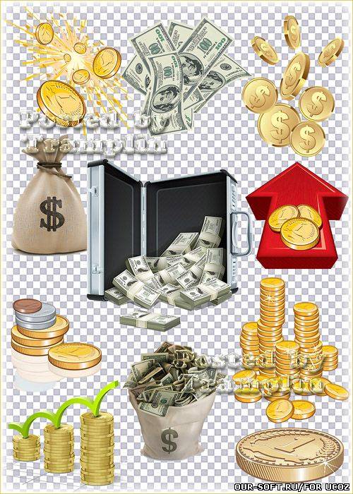 Клипарт – Золотые монетки , деньги и денежные концепции