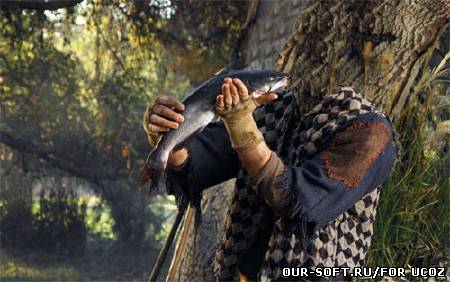 PSD шаблон - Парень и сказочная рыбка