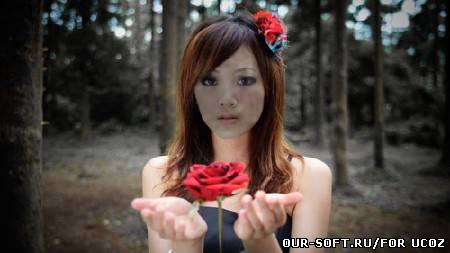 Шаблон для фотомонтажа - С роскошным цветком