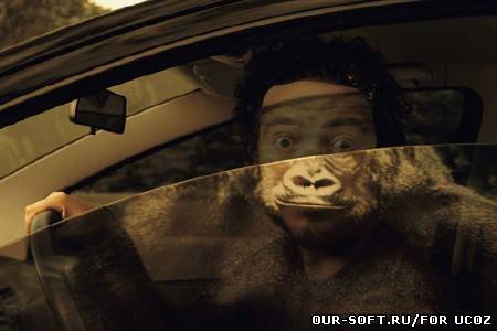 Шаблон для фотошопа - Отображение обезьянки в стекле