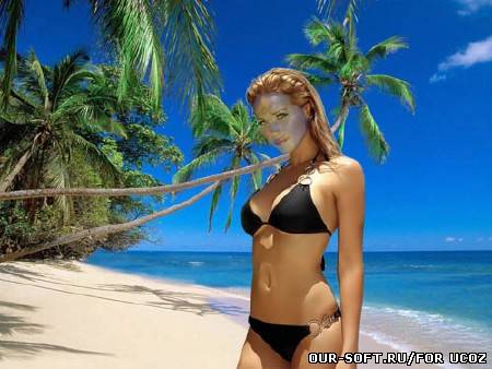 PSD шаблон - На отдыхе в красивом купальнике