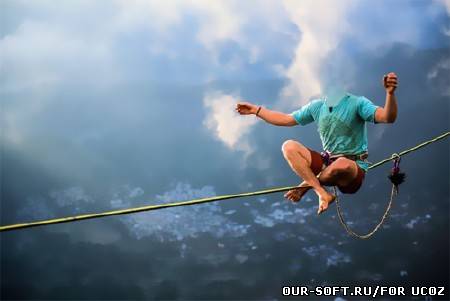 PSD шаблон - Эквилибрист на колоссальной высоте