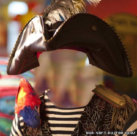 Пират с попугаем - шаблон мужской