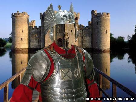 Шаблон для photoshop - Доблестный крестоносец в доспехах