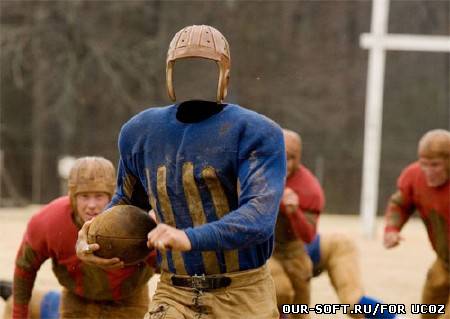 Шаблон для фотошопа - Игрок в американском футболе