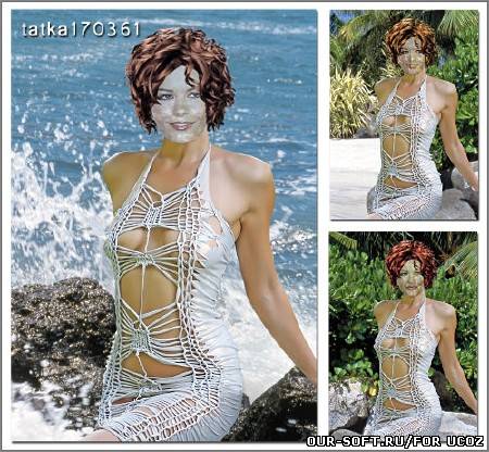 Женский шаблон для фотомонтажа - Отдыхать на природе всегда приятно