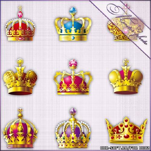 Многослойный PSD исходник для photoshop - Короны царские