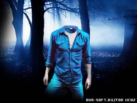 Мужской шаблон - парень в загадочном лесу