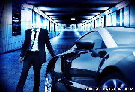 Шаблон для photoshop - С машиной в тонеле