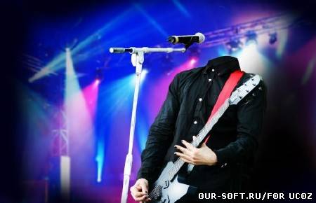 Фотошаблон для мужчин-эстрадный певец рока