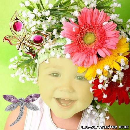 Шаблон psd - Кроха в ярких цветах