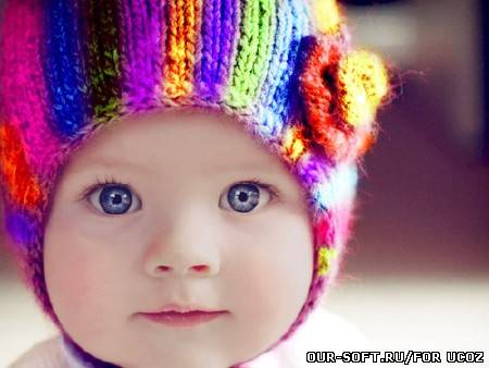 Шаблон для фотомонтажа - Хорошенькая кроха в яркой шапочке