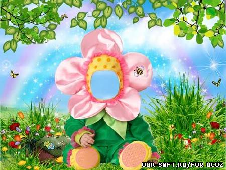 Шаблон для фото - Миленькое чудо на сказочной поляне