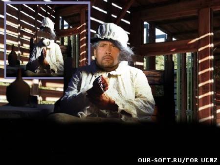 Фотошаблон мужской - В колхозе утром