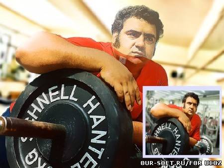 Шаблон для фотомонтажа - В спортзале