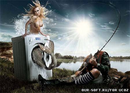 Шаблон мужской - Креативный улов на рыбалке