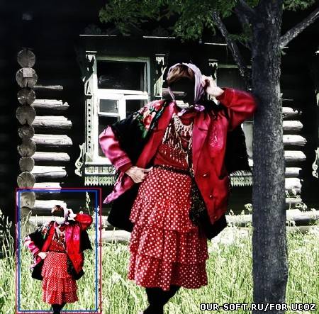 Костюм для фотошопа - Старушка возле избушки