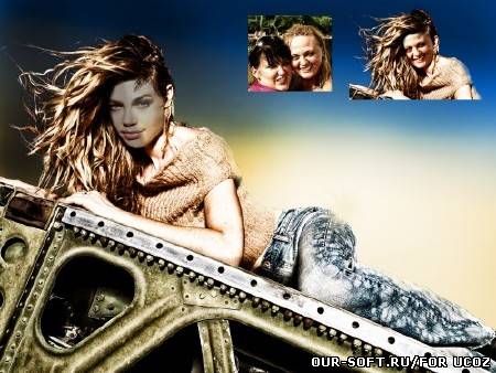 Фотошаблон для фотошопа - На металической конструкции