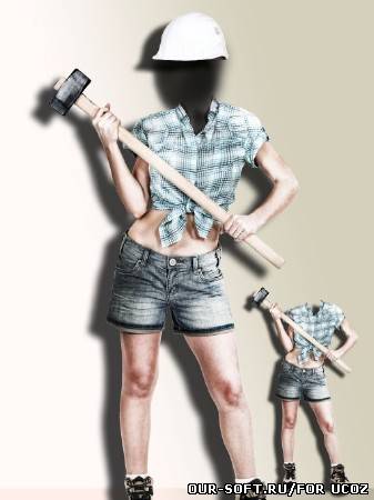 Костюм для фотомонтажа - Девица с молотом