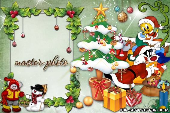 Рамка для фотошопа Merry Christmas