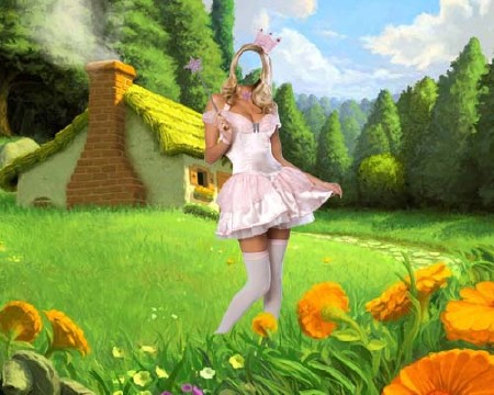 Фея на сказочной поляне - Шаблон для фотошопа