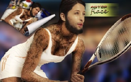 Фотошаблон для фотомонтажа - Волосатая спортсменка