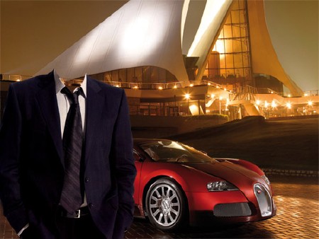 Шаблон для мужчин - В костюме на фоне крутого авто