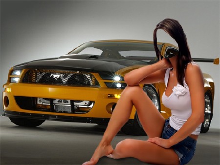 Шаблон psd - Крутой Mustang