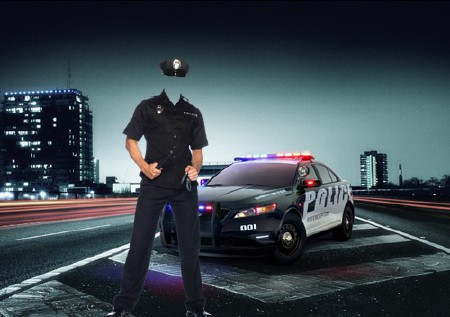 В полицейской форме - Шаблон для фото