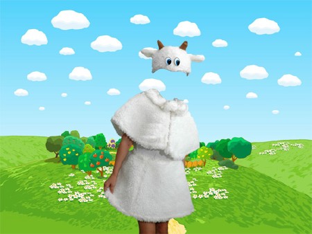 Шаблон psd - В костюме козочки