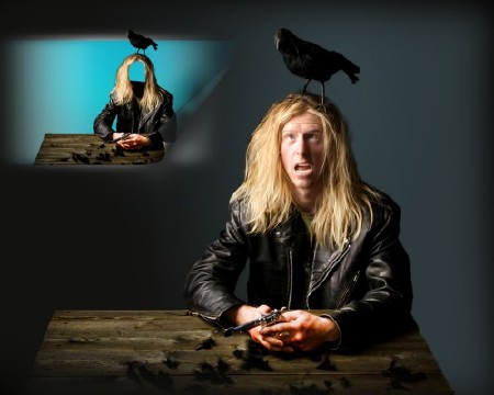 Смешной шаблон для фотошоп - С вороной на голове