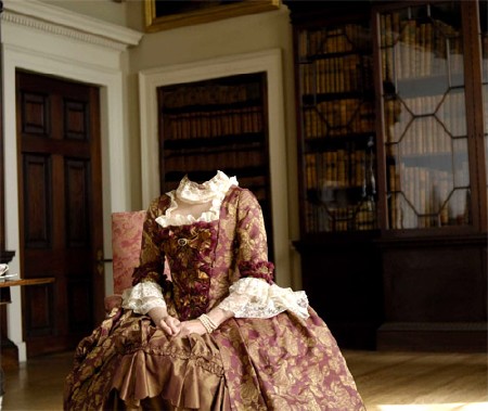 Шаблон для Photoshop - Дама в комнате в платье