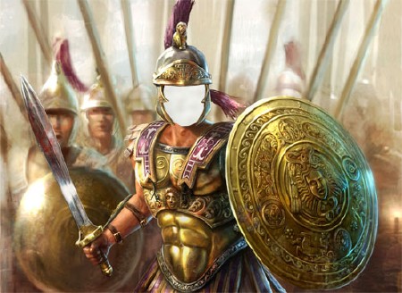 Photoshop шаблон - Воин в битве