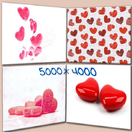 Клипарт для фотошопа - Большие сердца