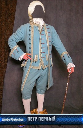 Многослойный мужской фотошаблон для photoshop - Петр первый