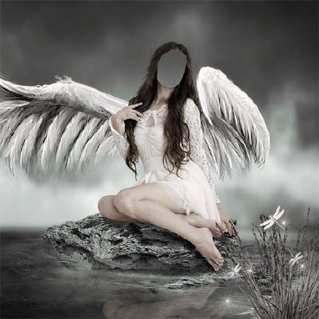 Шаблон psd женский - Девушка-ангел