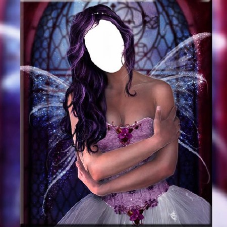 Шаблон psd женский - Фея с крыльями