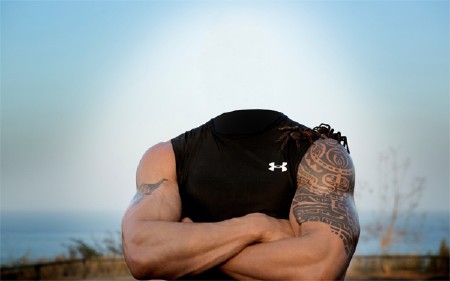 Шаблон мужской - Гора мышц с двумя пауками