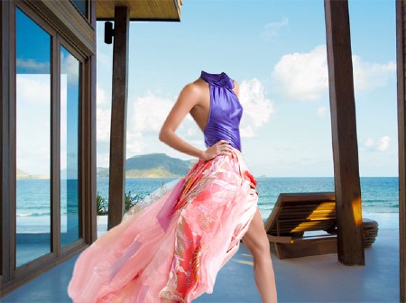 Фото шаблон - На красивой террасе