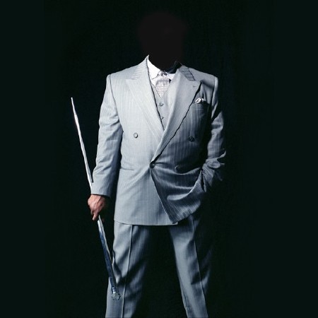 PSD шаблон для мужчин - В светлом костюме с тростью