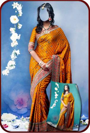 Шаблон фотошоп - Индианочка в сари