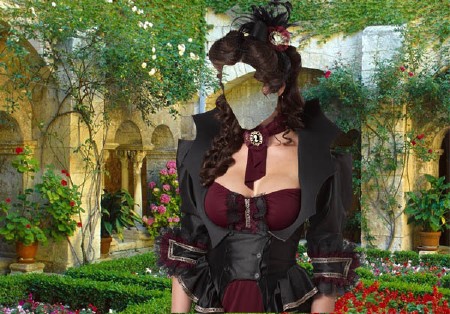 Шаблон женский - Леди в саду