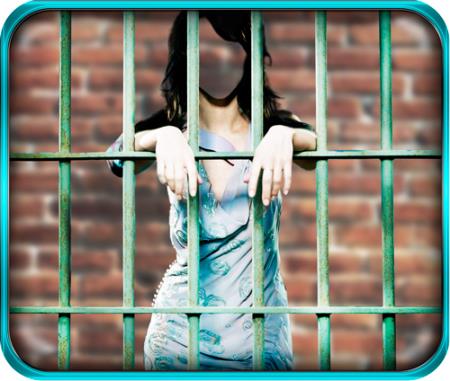 Фото шаблон - За решеткой