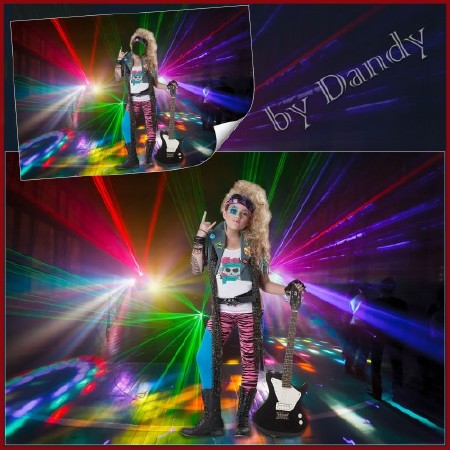 Шаблон для фотошопа - девочка рокер