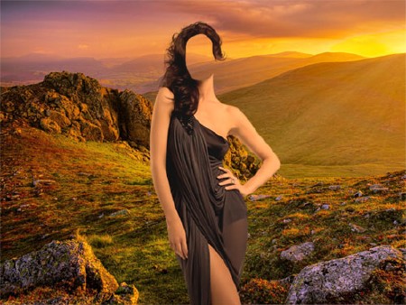 Шаблон для фото - Красивая природа на закате