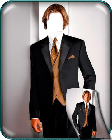 Шаблон для фотошопа - Парень в деловом костюме